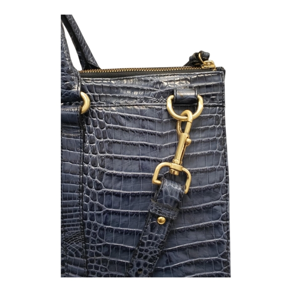 BRAHMIN Duxbury Weekender Leather Travel Bag Blue Melbourne - Picture 6 of 16